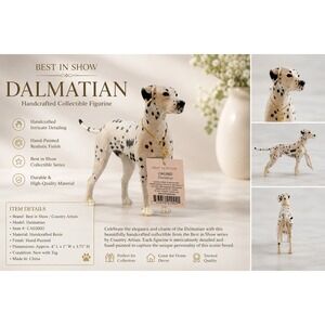 Country Artists Best in Show Dalmatian Dog Figurine CA02002 White Black Spotted
